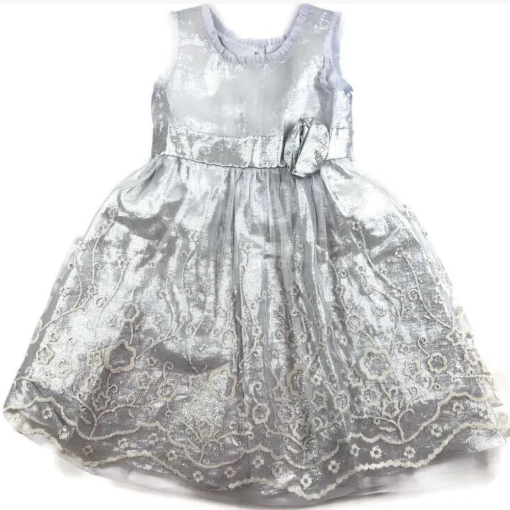 Beautiful! Jone Michelle Silver Shimmer Dress Size 4T